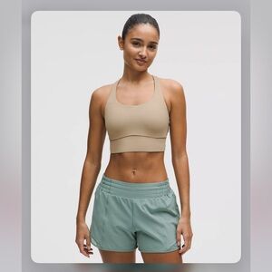 Lululemon Energy Bra Long Line Medium Support B-D Cup Nude Multi Size 10